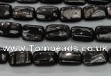 CHS88 15.5 inches 8*12mm rectangle natural hypersthene beads