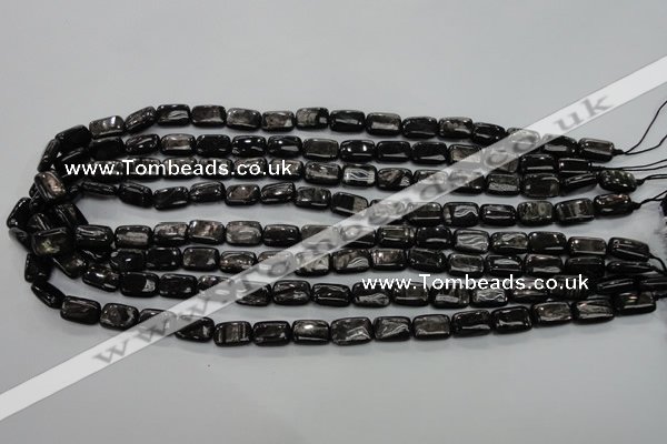 CHS88 15.5 inches 8*12mm rectangle natural hypersthene beads