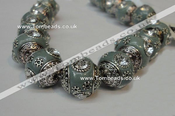 CIB195 19mm round fashion Indonesia jewelry beads wholesale