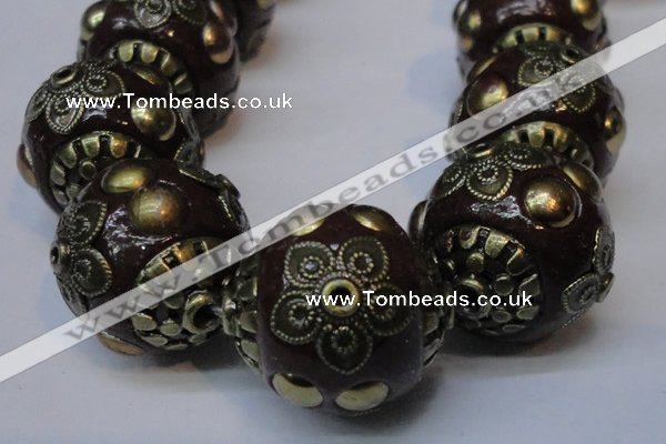 CIB225 18mm round fashion Indonesia jewelry beads wholesale