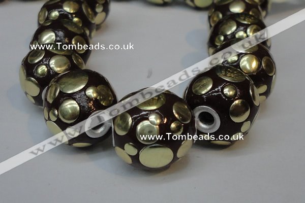 CIB246 18mm round fashion Indonesia jewelry beads wholesale