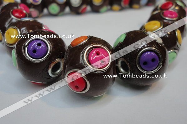 CIB351 20mm round fashion Indonesia jewelry beads wholesale