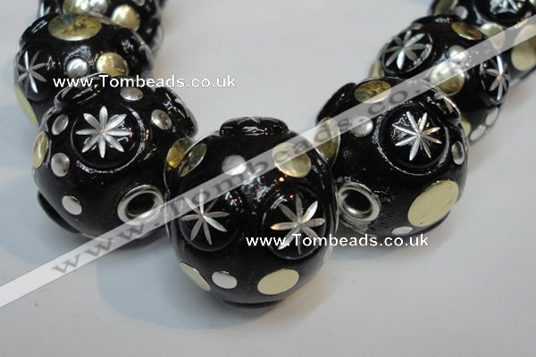 CIB367 23mm round fashion Indonesia jewelry beads wholesale