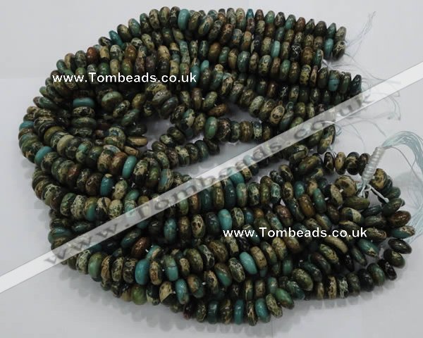 CIJ08 15.5 inches 6*10mm rondelle impression jasper beads wholesale