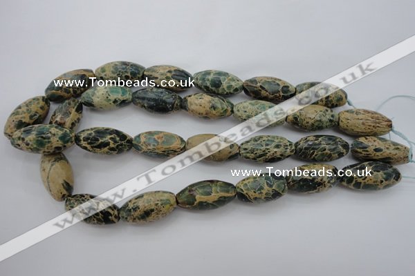 CIJ102 15.5 inches 15*30mm rice impression jasper beads wholesale