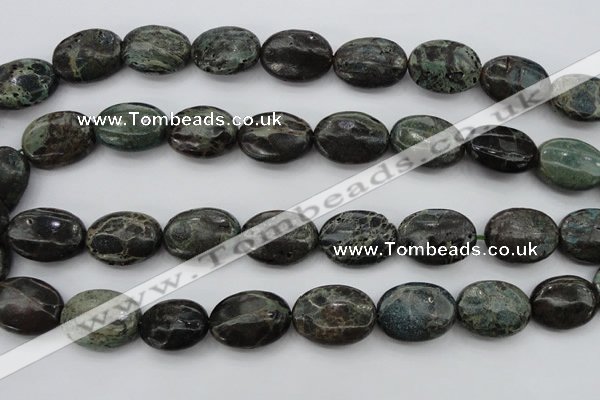 CIJ112 15.5 inches 13*18mm oval dyed impression jasper beads wholesale