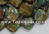 CIJ23 15.5 inches 16*16mm diamond impression jasper beads wholesale
