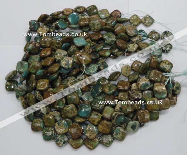 CIJ24 15.5 inches 20*20mm diamond impression jasper beads wholesale