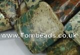 CIJ25 15.5 inches 40*40mm diamond impression jasper beads wholesale