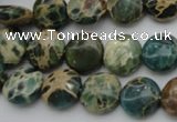 CIJ28 15.5 inches 12mm flat round impression jasper beads wholesale