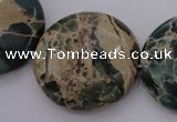 CIJ48 15.5 inches 30mm flat round impression jasper beads wholesale