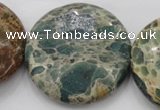 CIJ49 15.5 inches 40mm flat round impression jasper beads wholesale