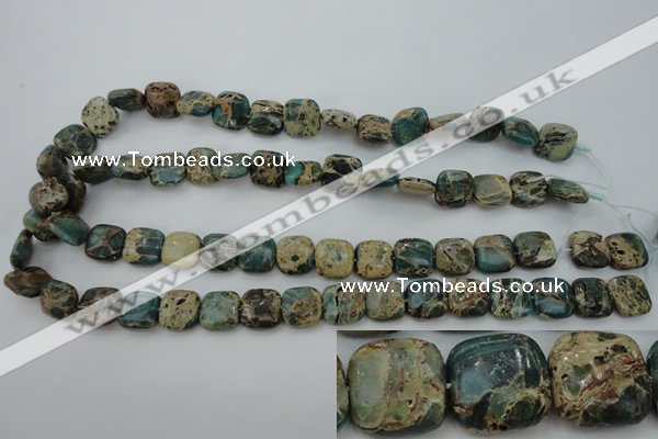 CIJ52 15.5 inches 12*12mm square impression jasper beads wholesale