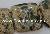 CIJ58 15.5 inches 30*30mm square impression jasper beads wholesale