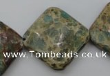 CIJ64 15.5 inches 26*26mm diamond impression jasper beads wholesale