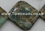 CIJ65 15.5 inches 30*30mm diamond impression jasper beads wholesale