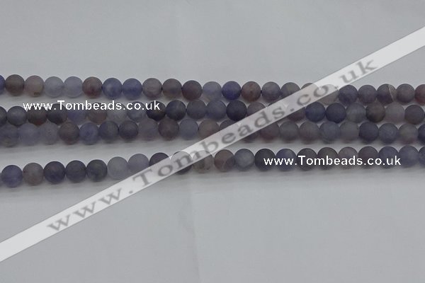 CIL108 15.5 inches 4mm round matte iolite gemstone beads