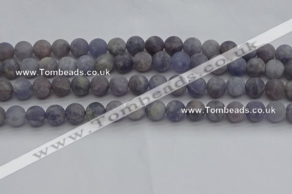 CIL110 15.5 inches 8mm round matte iolite gemstone beads