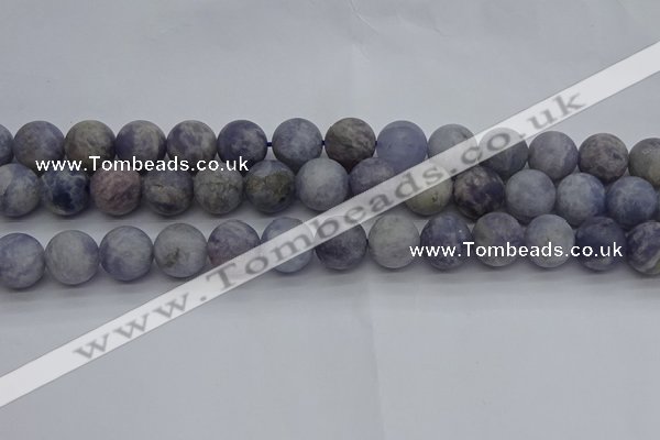 CIL111 15.5 inches 10mm round matte iolite gemstone beads