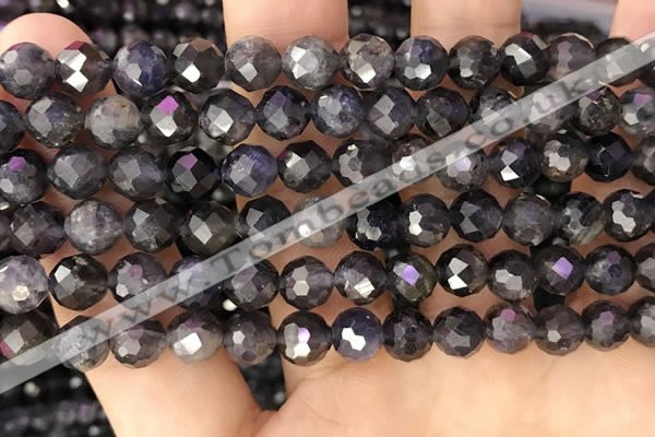 CIL122 15.5 inches 7mm faceted round iolite beads wholesale