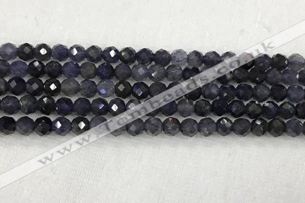 CIL50 15.5 inches 6mm faceted round iolite gemstone beads