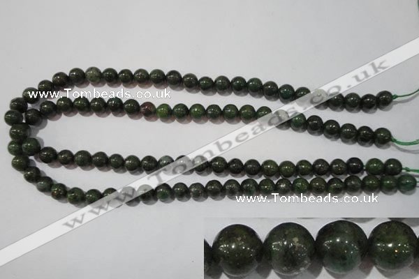 CIS02 15.5 inches 8mm round green iron stone beads wholesale