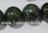 CIS05 15.5 inches 14mm round green iron stone beads wholesale