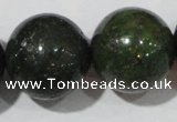 CIS07 15.5 inches 18mm round green iron stone beads wholesale