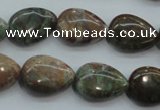 CJA03 15.5 inches 13*18mm teardrop green jasper beads wholesale