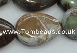 CJA05 15.5 inches 20*30mm teardrop green jasper beads wholesale