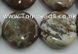 CJA07 15.5 inches 25mm coin green jasper beads wholesale