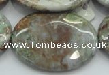 CJA09 15.5 inches 30*40mm oval green jasper beads wholesale