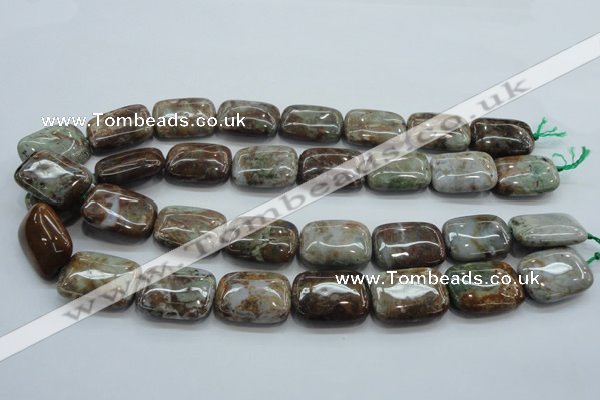 CJA10 15.5 inches 18*25mm rectangle green jasper beads wholesale