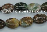 CJA18 15.5 inches 12*16mm oval green jasper beads wholesale