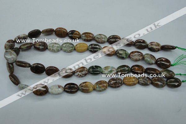 CJA18 15.5 inches 12*16mm oval green jasper beads wholesale