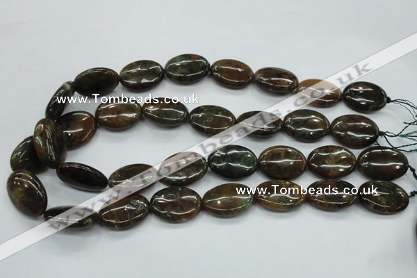 CJA21 15.5 inches 18*25mm oval green jasper beads wholesale