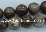 CJA38 15.5 inches 14mm round green jasper beads wholesale