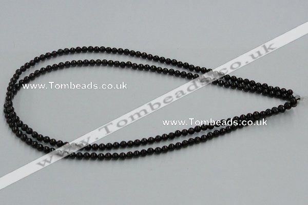 CJB01 16 inches 4mm round natural jet gemstone beads wholesale