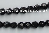 CJB06 16 inches 8mm faceted round natural jet gemstone beads wholesale