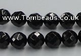 CJB07 16 inches 10mm faceted round natural jet gemstone beads wholesale