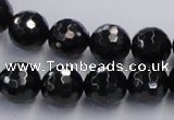 CJB08 16 inches 12mm faceted round natural jet gemstone beads wholesale