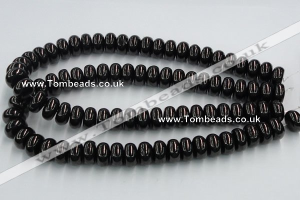 CJB12 16 inches 9*16mm rondelle natural jet gemstone beads wholesale