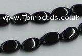 CJB16 16 inches 8*12mm oval natural jet gemstone beads wholesale