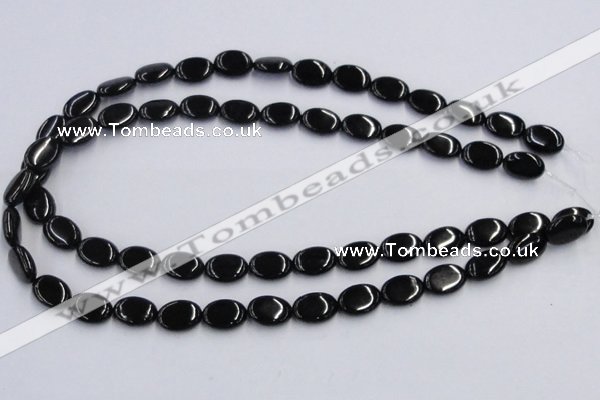 CJB17 16 inches 10*14mm oval natural jet gemstone beads wholesale