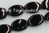 CJB18 16 inches 13*18mm oval natural jet gemstone beads wholesale