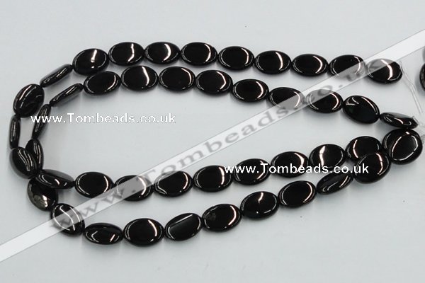 CJB18 16 inches 13*18mm oval natural jet gemstone beads wholesale