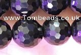 CJB202 15.5 inches 8mm faceted round jet beads wholesale