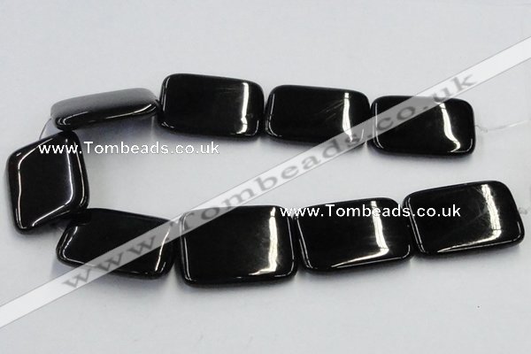 CJB28 16 inches 30*40mm rectangle natural jet gemstone beads wholesale