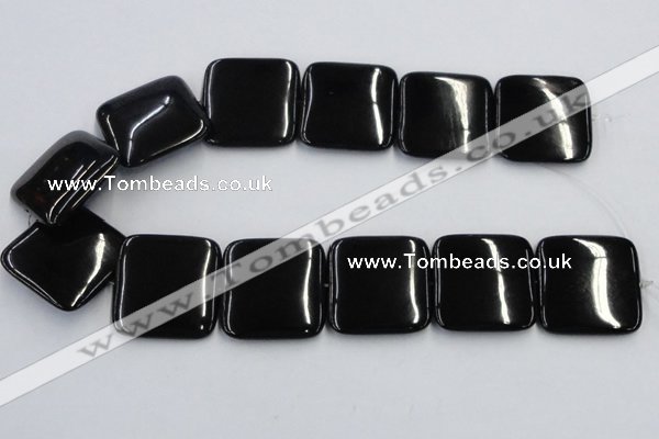 CJB30 16 inches 30*30mm square natural jet gemstone beads wholesale