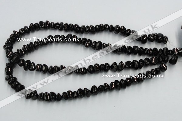 CJB32 16 inches 7*10mm chips natural jet gemstone beads wholesale